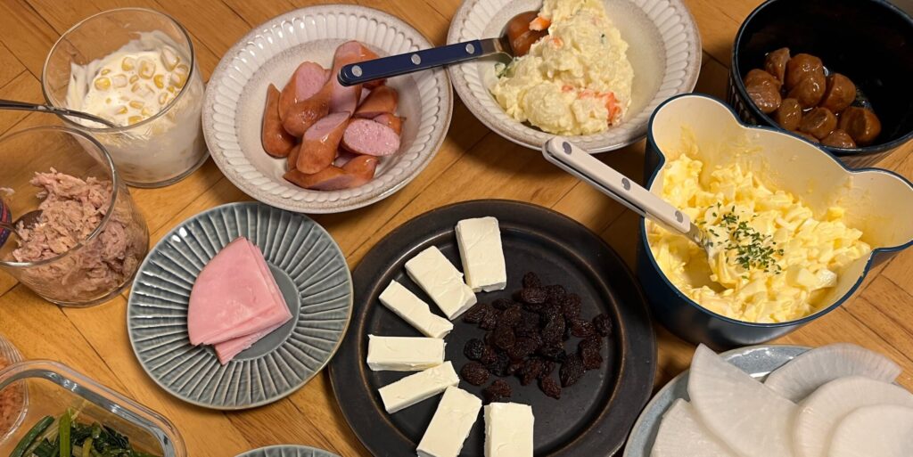 クラッカーパーティーのテーブル